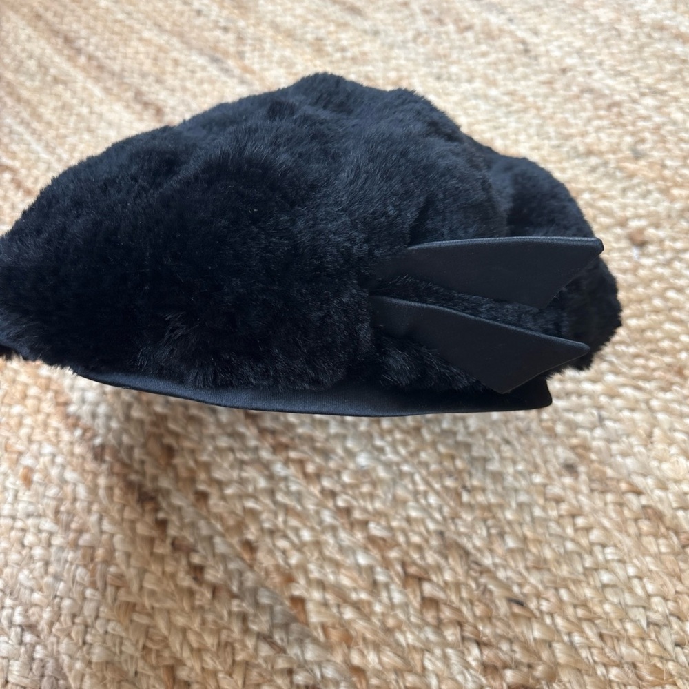 Women’s Faux Fur Black Formal Hat Vintage Reproduction Of Pierre Cardin Paris